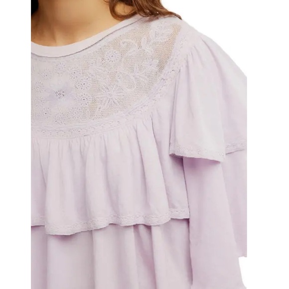 Free People Rose Party Tee- Orchid Hush $78 MSRP - Picture 2 of 7